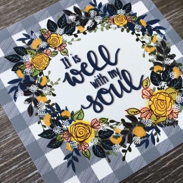 It is Well with My Soul, Floral Wreath Vinyl Magnet - Image 3