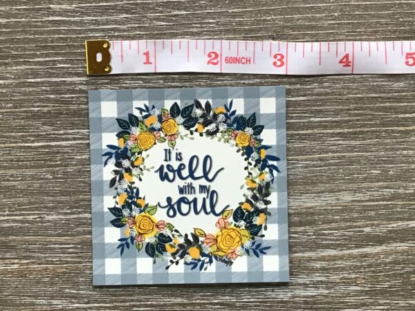 It is Well with My Soul, Floral Wreath Vinyl Magnet - Image 4